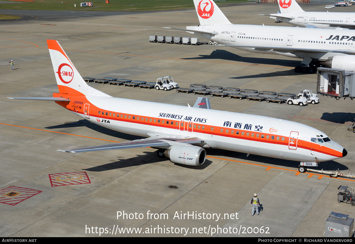 Aircraft Photo of JA8999 | Boeing 737-446 | Japan TransOcean Air - JTA | Southwest Air Lines - SWAL | AirHistory.net #20062