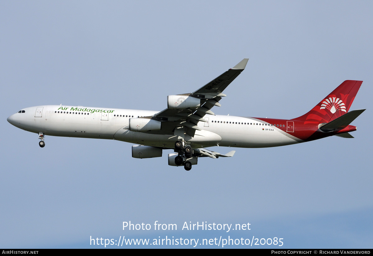 Aircraft Photo of 5R-EAA | Airbus A340-313 | Air Madagascar | AirHistory.net #20085