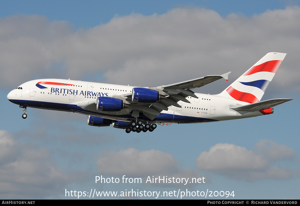 Aircraft Photo of G-XLEB | Airbus A380-841 | British Airways | AirHistory.net #20094