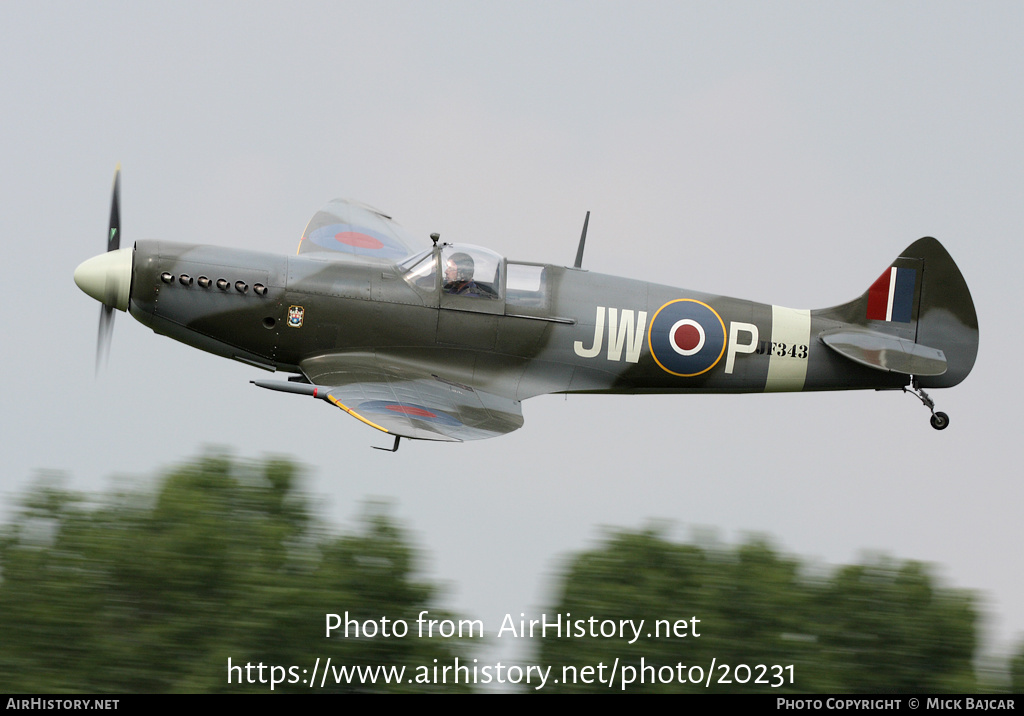 Aircraft Photo of G-CCZP / JF343 | Supermarine Aircraft Spitfire Mk26 | UK - Air Force | AirHistory.net #20231