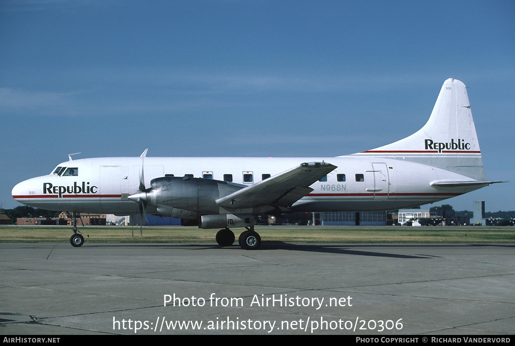 Aircraft Photo of N968N | Convair 580 | Republic Airlines | AirHistory.net #20306