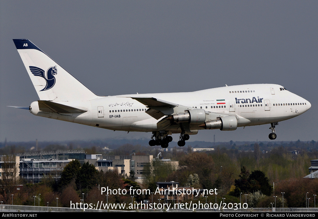 Aircraft Photo of EP-IAB | Boeing 747SP-86 | Iran Air | AirHistory.net #20310