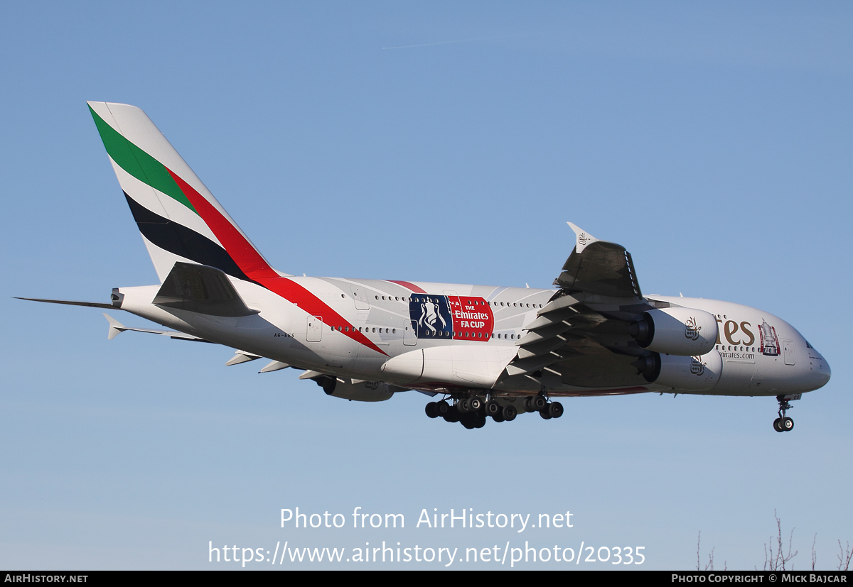 Aircraft Photo of A6-EES | Airbus A380-861 | Emirates | AirHistory.net #20335