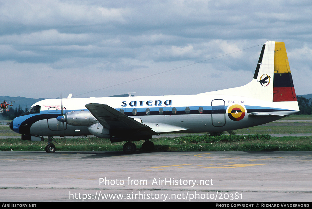 Aircraft Photo of FAC 1104 | Hawker Siddeley HS-748 Srs2A/260 | Colombia - Satena | AirHistory.net #20381