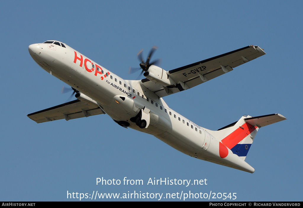 Aircraft Photo of F-GVZP | ATR ATR-72-500 (ATR-72-212A) | Hop! | AirHistory.net #20545