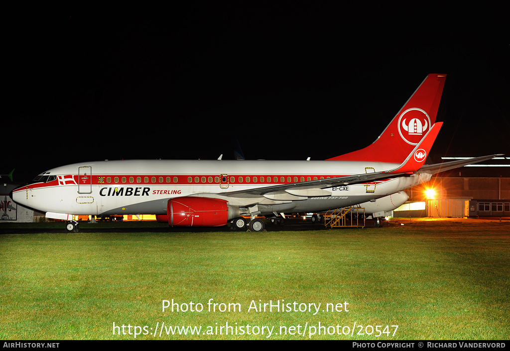 Aircraft Photo of EI-CXE | Boeing 737-76N | Cimber Sterling | AirHistory.net #20547