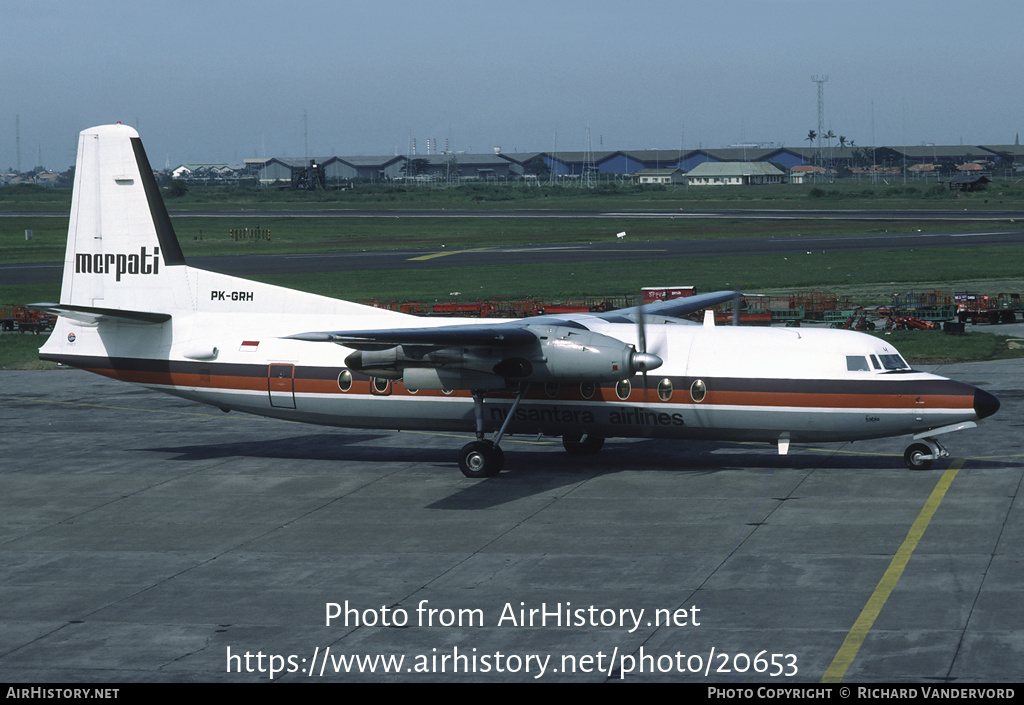 Aircraft Photo of PK-GRH | Fokker F27-500 Friendship | Merpati Nusantara Airlines | AirHistory.net #20653