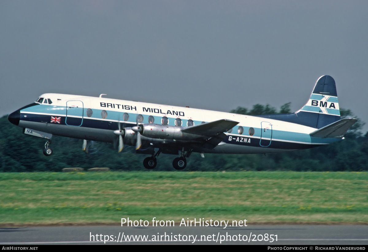 Aircraft Photo of G-AZNA | Vickers 813 Viscount | British Midland Airways - BMA | AirHistory.net #20851