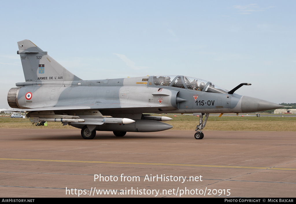 Aircraft Photo of 522 | Dassault Mirage 2000B | France - Air Force | AirHistory.net #20915