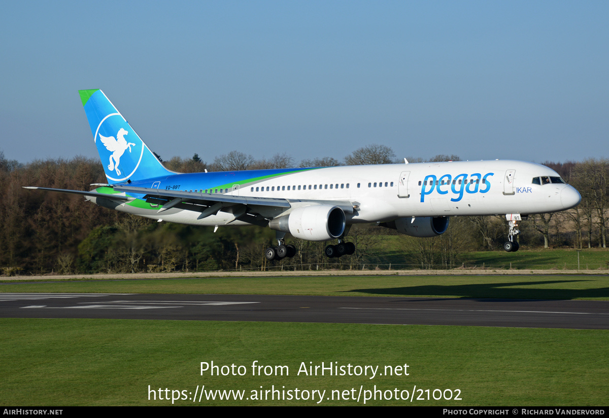 Aircraft Photo of VQ-BBT | Boeing 757-2Q8 | Pegas Touristik | AirHistory.net #21002