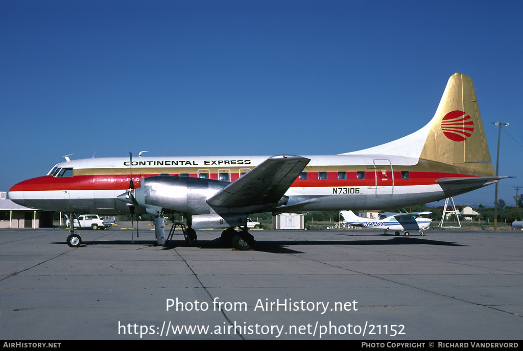 Aircraft Photo of N73106 | Convair 580 | Continental Express | AirHistory.net #21152