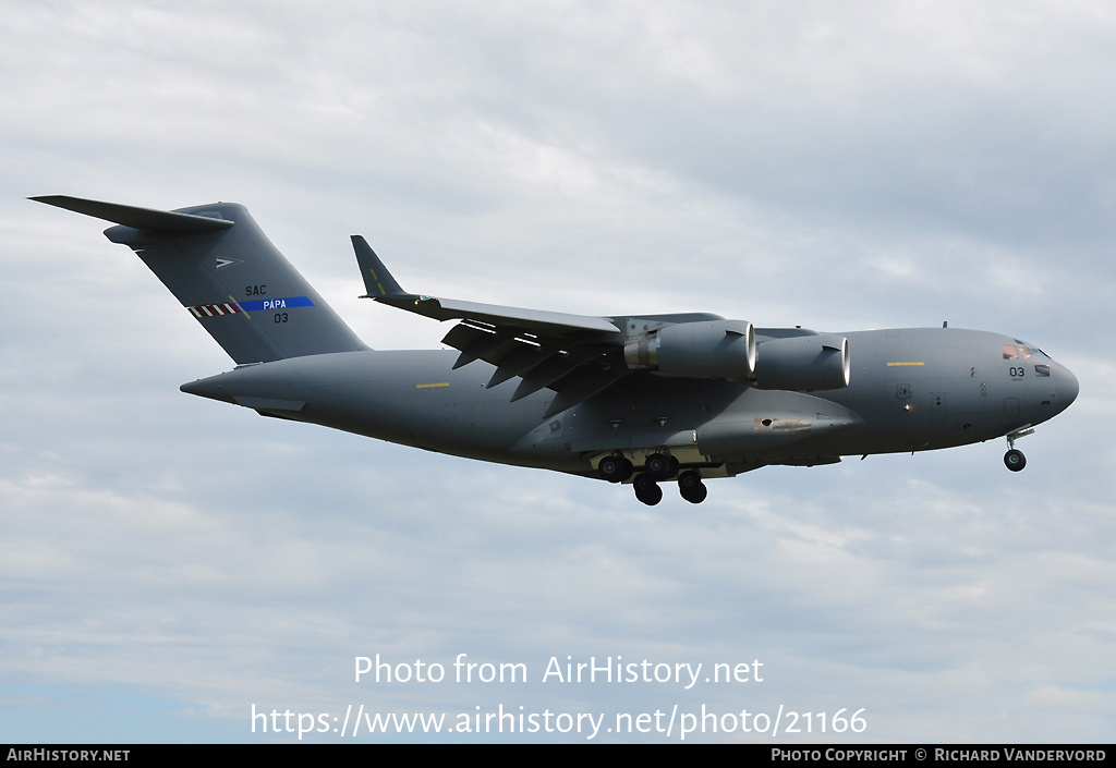 Aircraft Photo of 03 | Boeing C-17A Globemaster III | Hungary - Air Force | AirHistory.net #21166