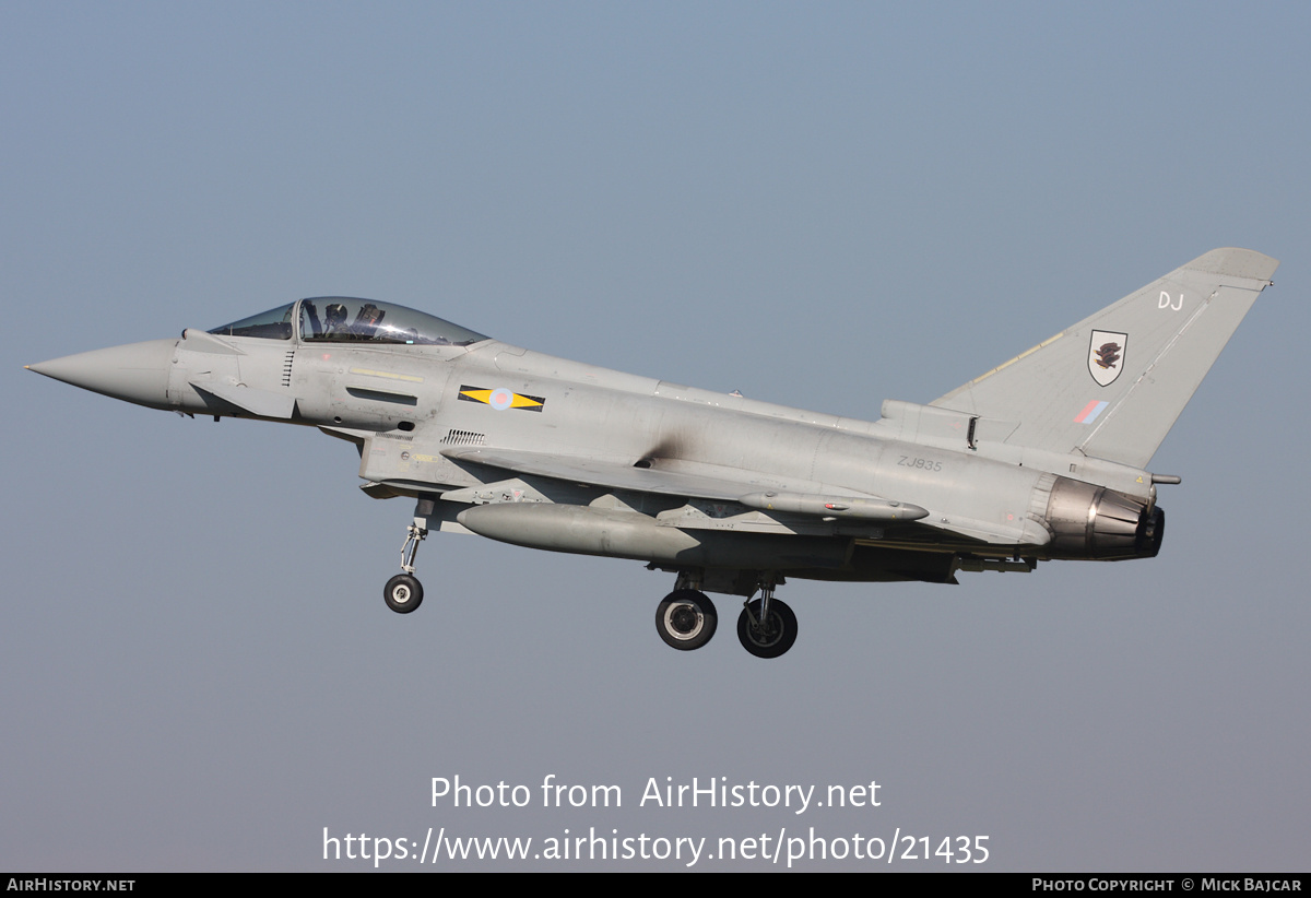 Aircraft Photo of ZJ935 | Eurofighter EF-2000 Typhoon FGR4 | UK - Air Force | AirHistory.net #21435