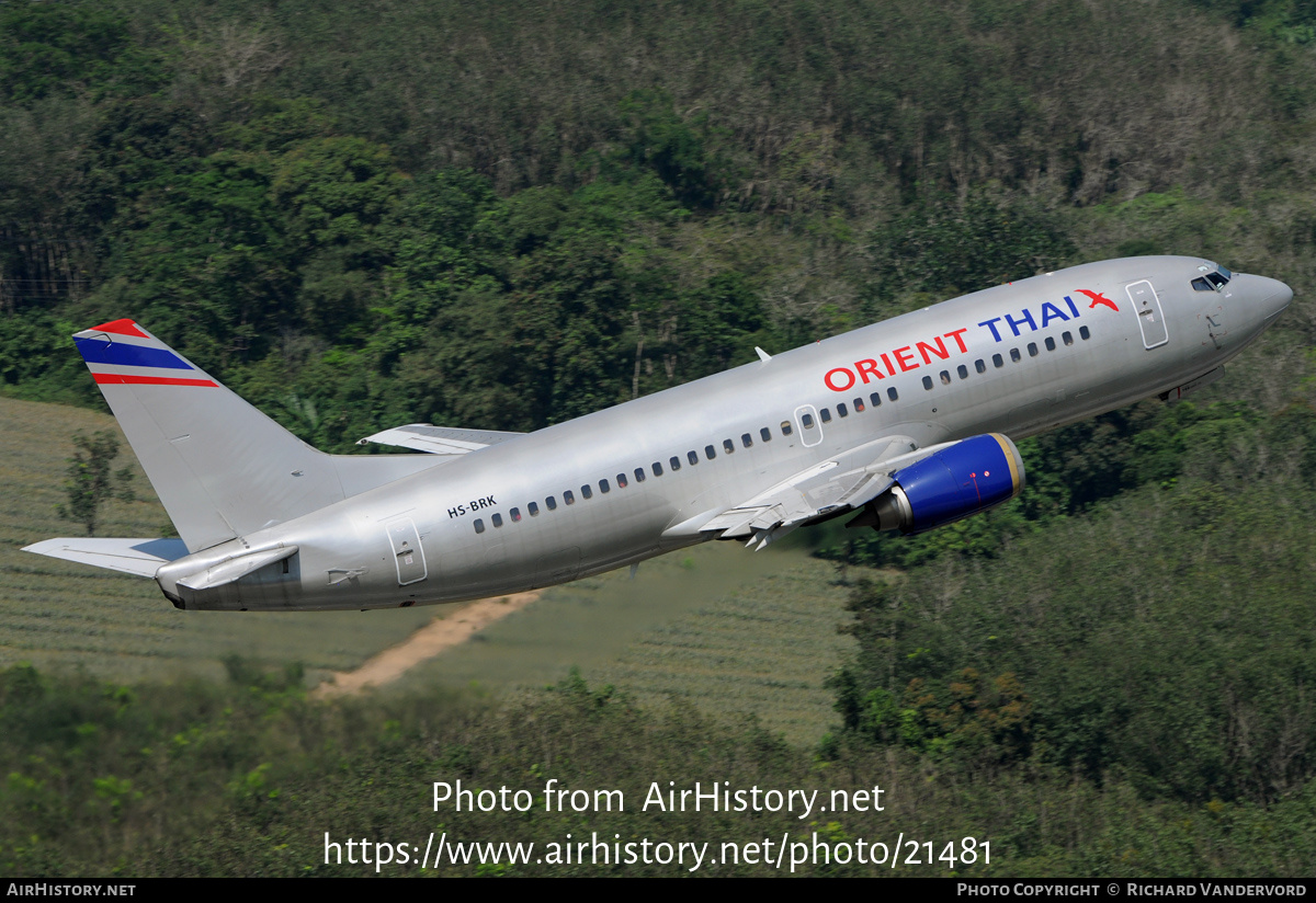 Aircraft Photo of HS-BRK | Boeing 737-3Z0 | Orient Thai Airlines | AirHistory.net #21481