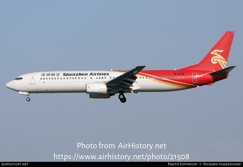 Aircraft Photo of B-5106 | Boeing 737-97L | Shenzhen Airlines | AirHistory.net #21508