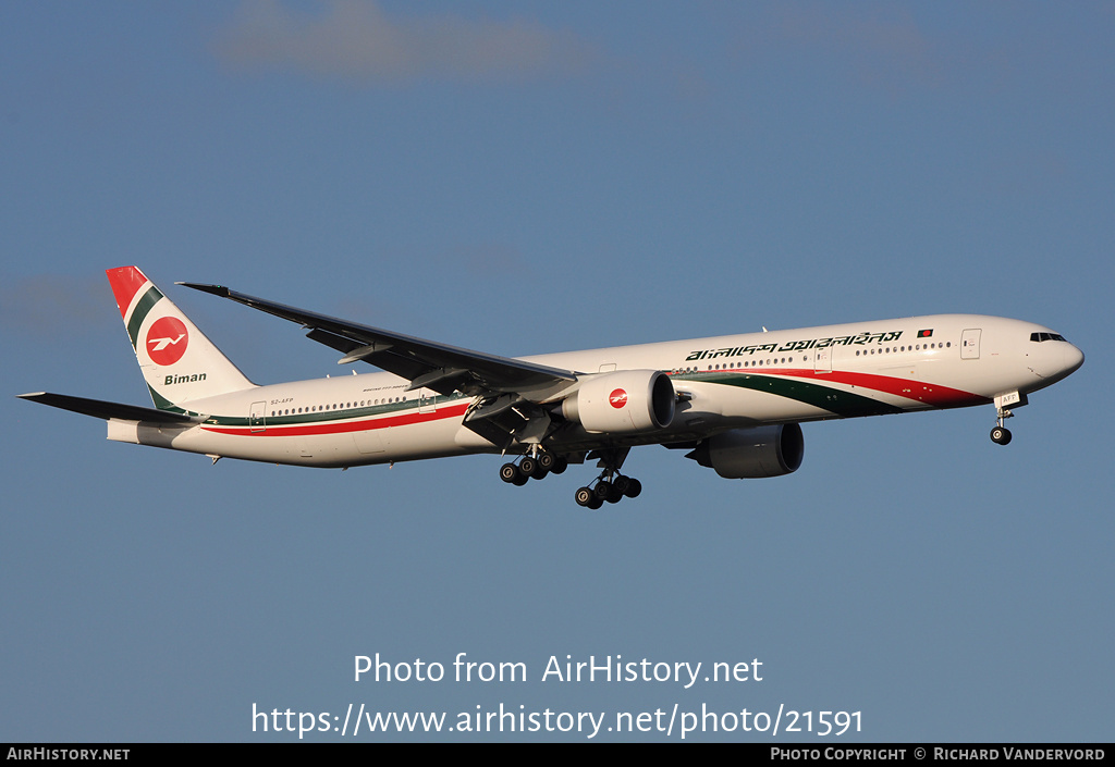 Aircraft Photo of S2-AFP | Boeing 777-3E9/ER | Biman Bangladesh Airlines | AirHistory.net #21591