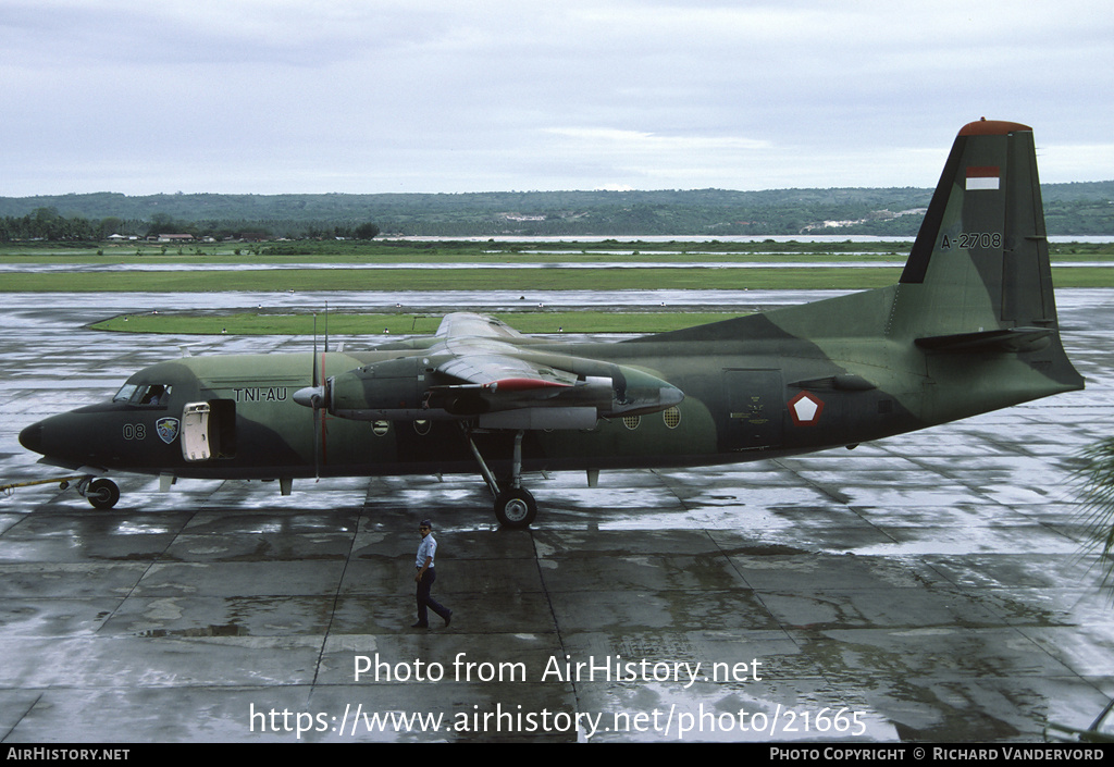 Aircraft Photo of A-2708 | Fokker F27-400M Troopship | Indonesia - Air Force | AirHistory.net #21665