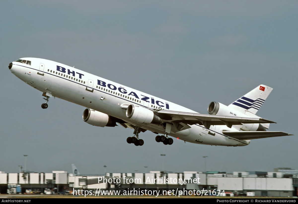 Aircraft Photo of TC-JAY | McDonnell Douglas DC-10-10 | BHT - Boğaziçi Hava Taşımacılığı - Bosphorus Air Transport | AirHistory.net #21674