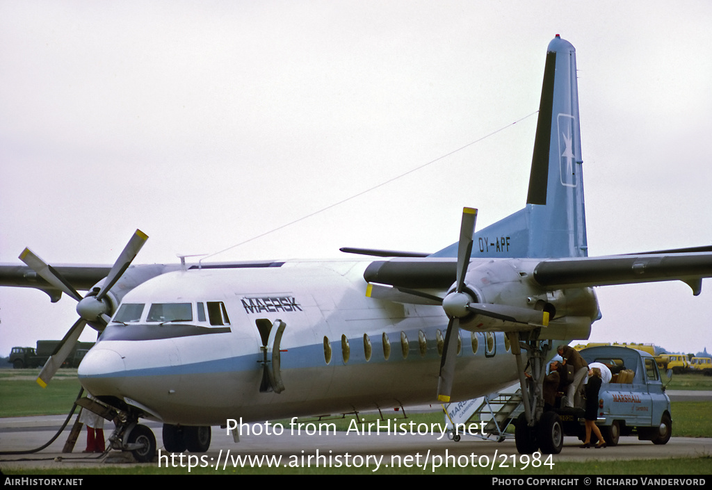 Aircraft Photo of OY-APF | Fokker F27-500 Friendship | Maersk Air | AirHistory.net #21984