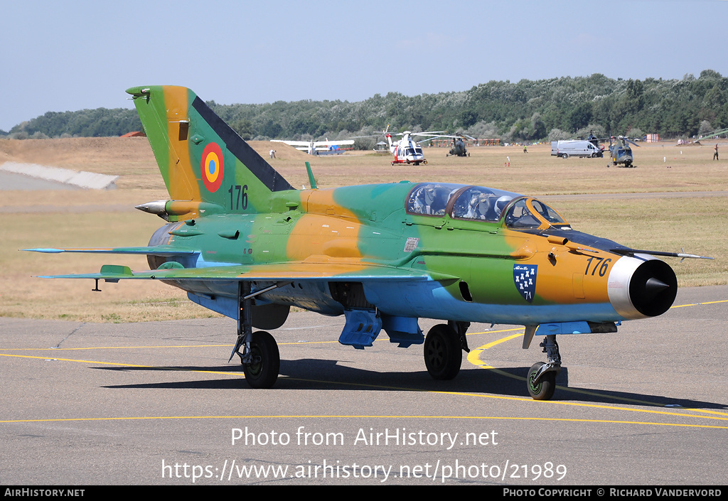 Aircraft Photo of 176 | Mikoyan-Gurevich MiG-21UM Lancer B | Romania - Air Force | AirHistory.net #21989