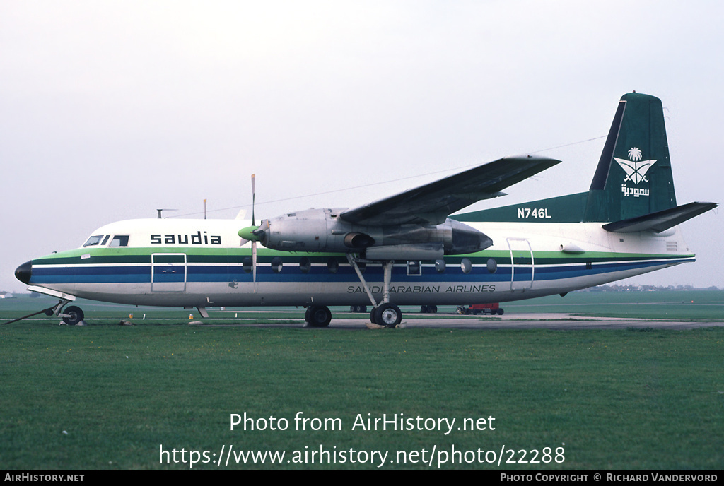 Aircraft Photo of N746L | Fairchild F-27F | Saudia - Saudi Arabian Airlines | AirHistory.net #22288