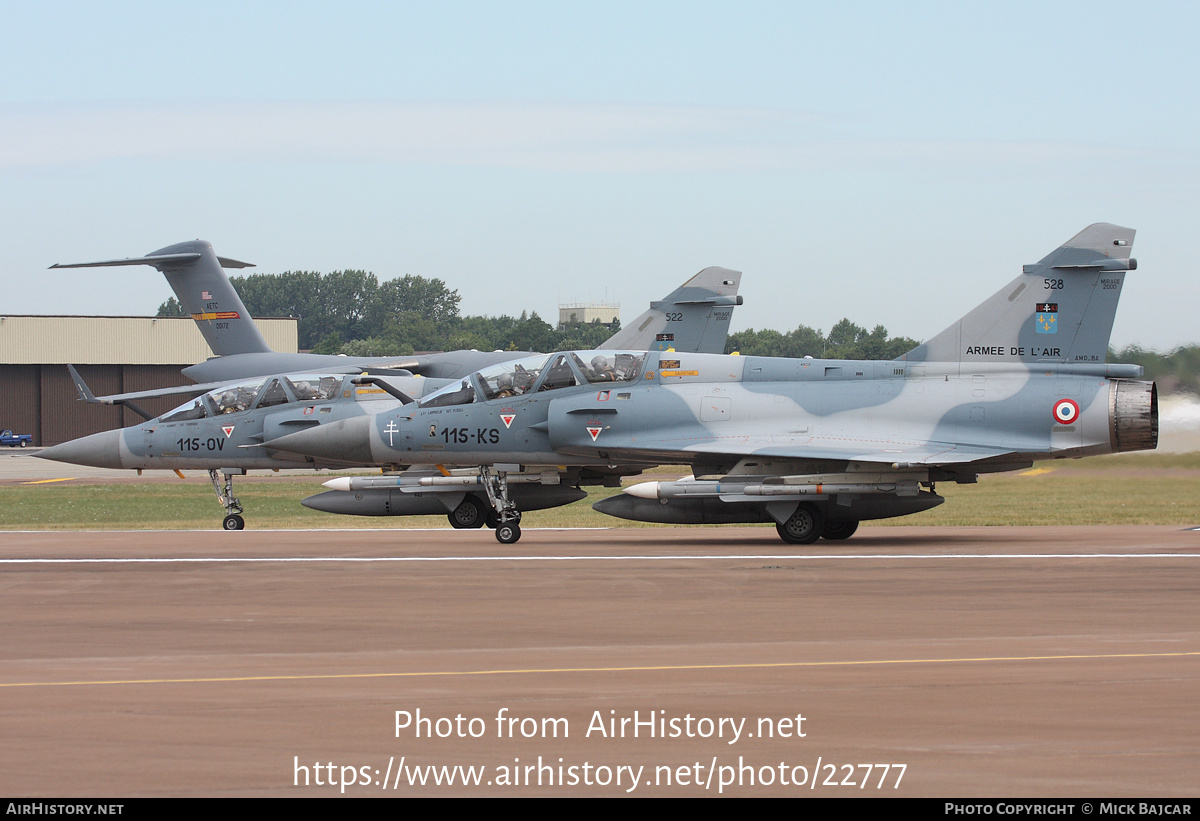 Aircraft Photo of 528 | Dassault Mirage 2000B | France - Air Force | AirHistory.net #22777