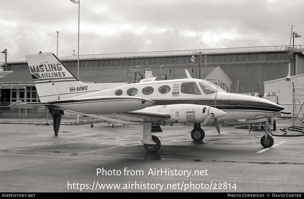 Aircraft Photo of VH-MWD | Cessna 402 | Masling Airlines | AirHistory.net #22814