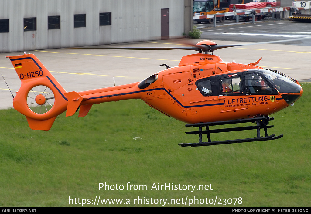 Aircraft Photo of D-HZSO | Eurocopter EC-135T-2+ | Luftrettung - Bundesministerium des Innern | AirHistory.net #23078