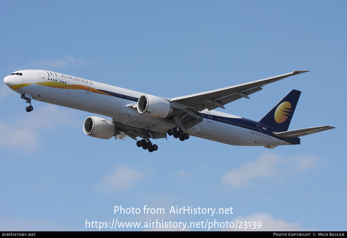 Aircraft Photo of VT-JEK | Boeing 777-35E/ER | Jet Airways | AirHistory.net #23139