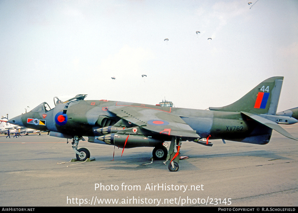 Aircraft Photo of XV762 | Hawker Siddeley Harrier GR3 | UK - Air Force | AirHistory.net #23145