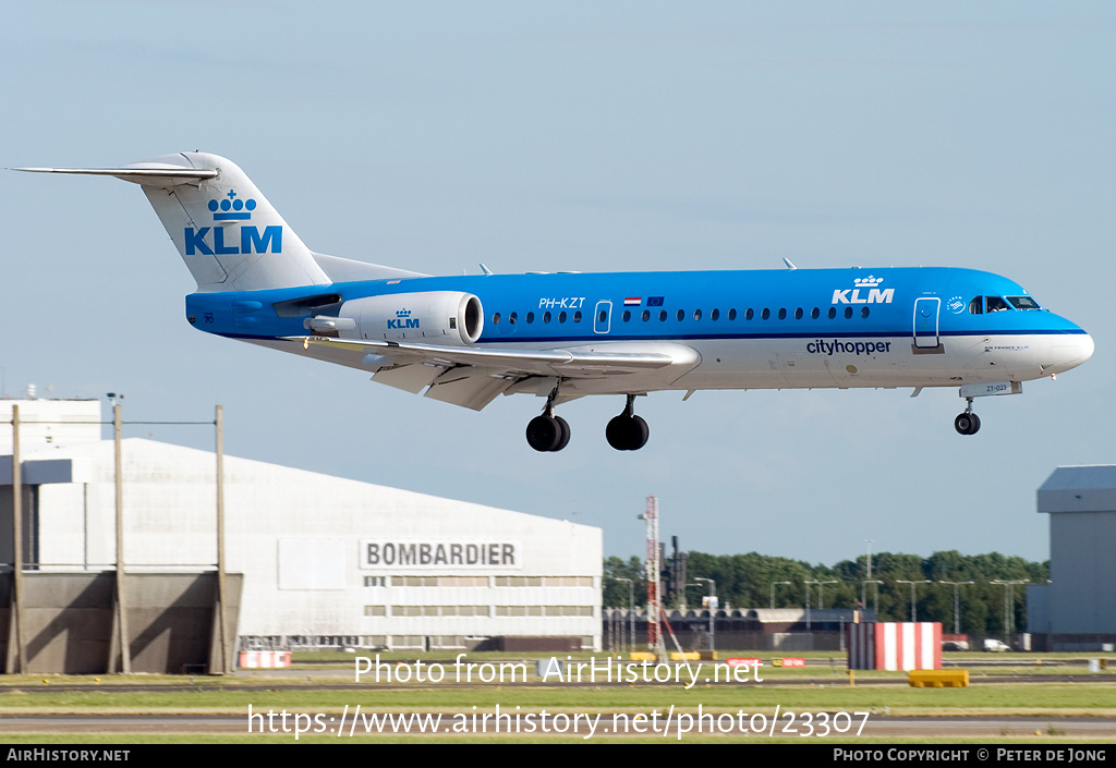 Aircraft Photo of PH-KZT | Fokker 70 (F28-0070) | KLM Cityhopper | AirHistory.net #23307