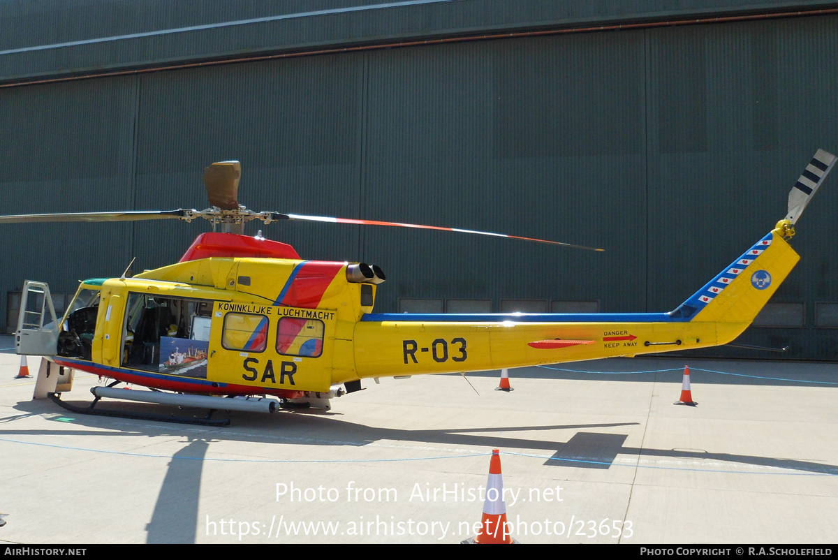 Aircraft Photo of R-03 | Agusta AB-412SP Grifone | Netherlands - Air Force | AirHistory.net #23653