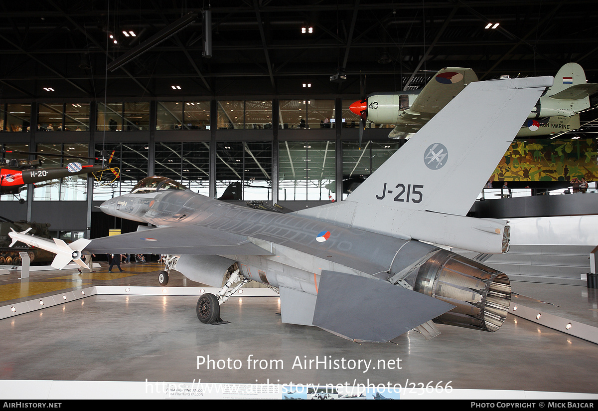 Aircraft Photo of J-215 | General Dynamics F-16A Fighting Falcon | Netherlands - Air Force | AirHistory.net #23666