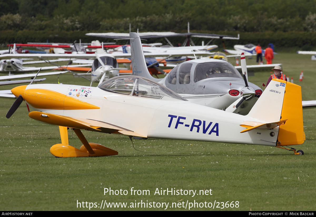 Aircraft Photo of TF-RVA | Van's RV-4 | AirHistory.net #23668