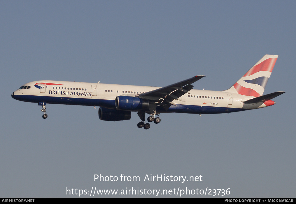 Aircraft Photo of G-BPEI | Boeing 757-236 | British Airways | AirHistory.net #23736