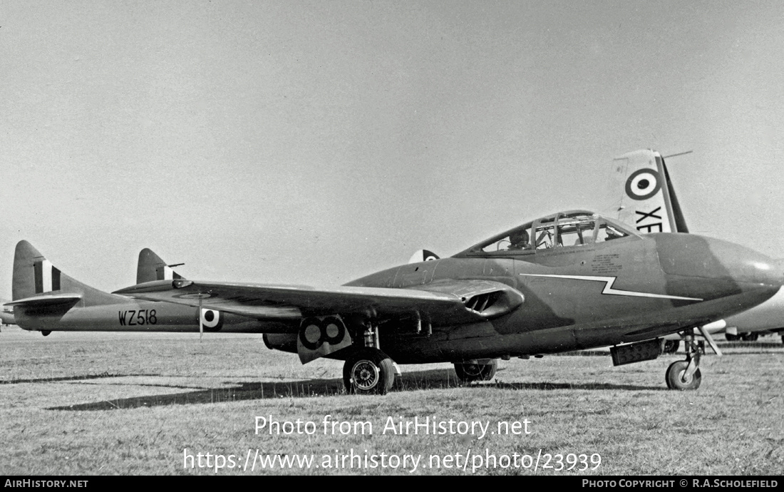 Aircraft Photo of WZ518 | De Havilland D.H. 115 Vampire T11 | UK - Air Force | AirHistory.net #23939