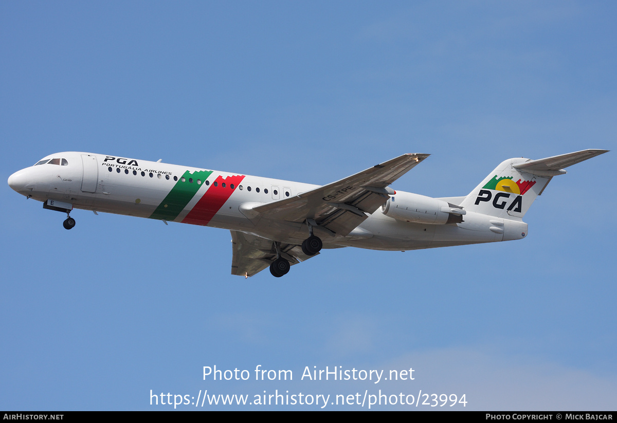 Aircraft Photo of CS-TPE | Fokker 100 (F28-0100) | Portugália Airlines - PGA | AirHistory.net #23994