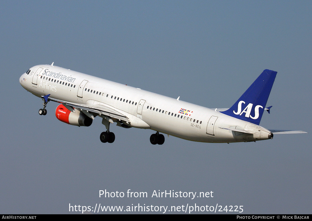 Aircraft Photo of SE-REG | Airbus A321-232 | Scandinavian Airlines - SAS | AirHistory.net #24225