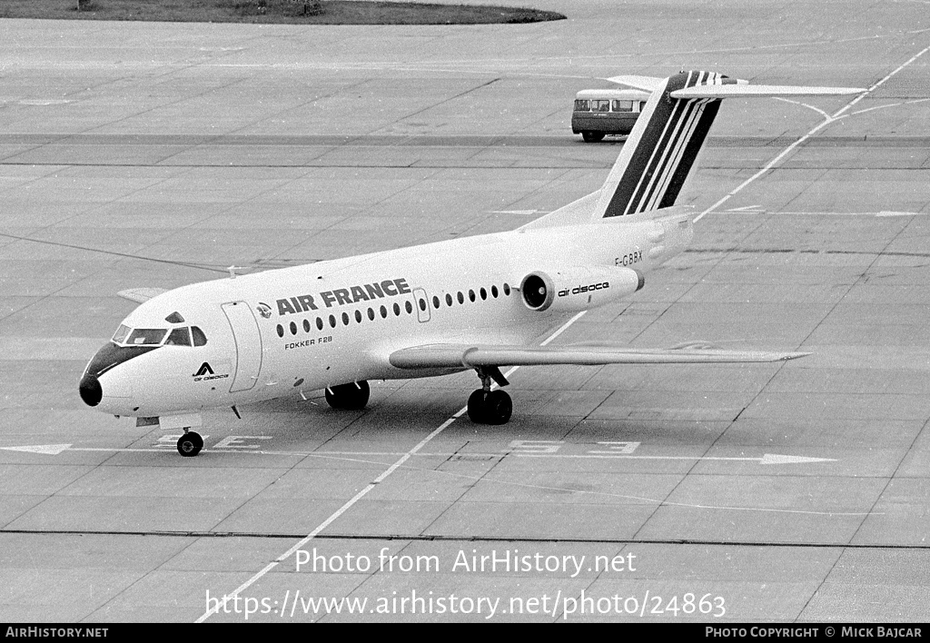 Aircraft Photo of F-GBBX | Fokker F28-1000 Fellowship | Air France | AirHistory.net #24863