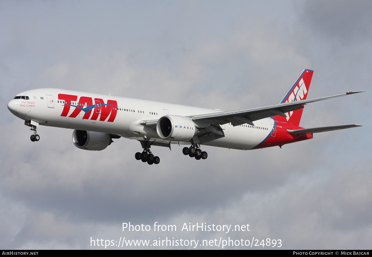 Aircraft Photo of PT-MUB | Boeing 777-32W/ER | TAM Linhas Aéreas | AirHistory.net #24893