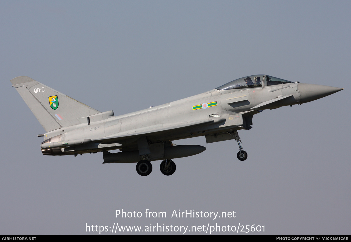 Aircraft Photo of ZJ917 | Eurofighter EF-2000 Typhoon FGR4 | UK - Air Force | AirHistory.net #25601