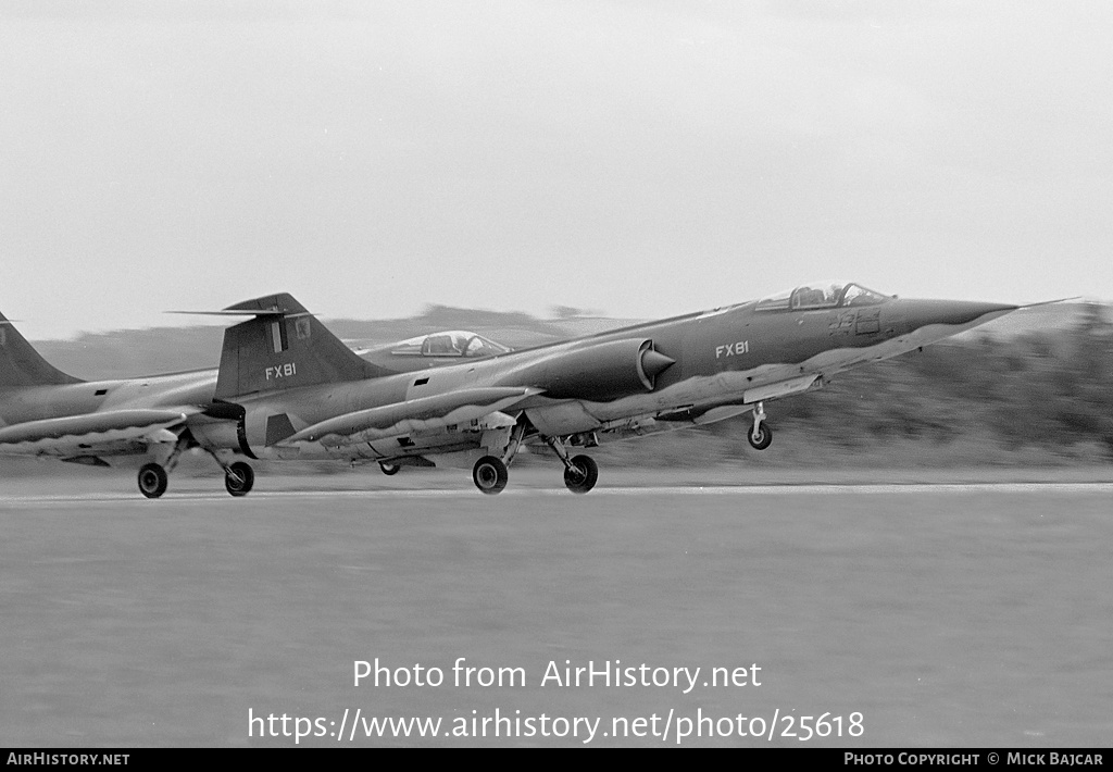 Aircraft Photo of FX81 | Lockheed F-104G Starfighter | Belgium - Air Force | AirHistory.net #25618