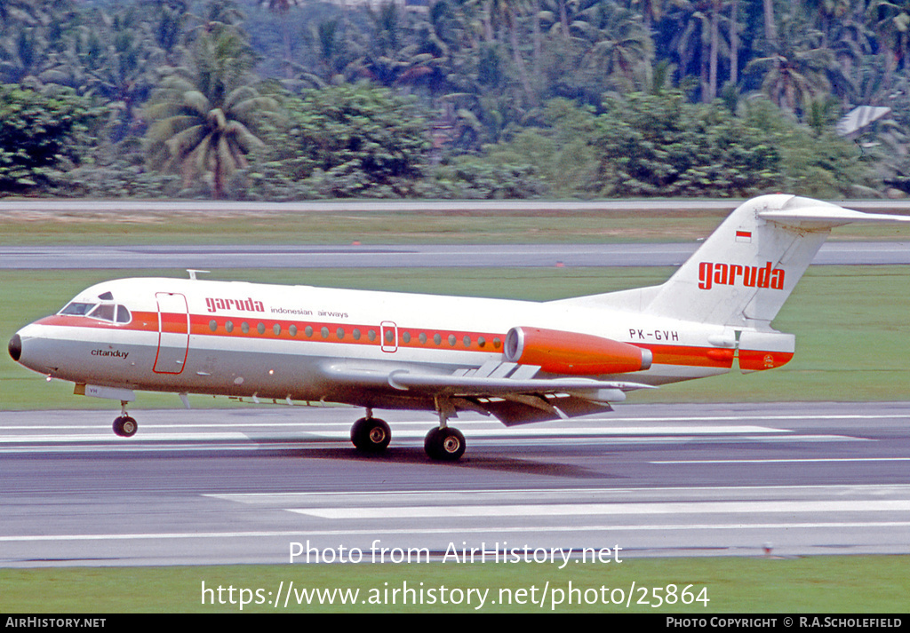 Aircraft Photo of PK-GVH | Fokker F28-1000 Fellowship | Garuda Indonesian Airways | AirHistory.net #25864