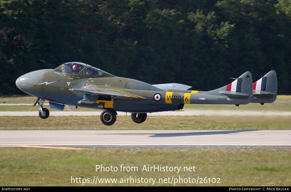 Aircraft Photo of N593RH / WR016 | De Havilland D.H. 115 Vampire T55 | UK - Air Force | AirHistory.net #26102