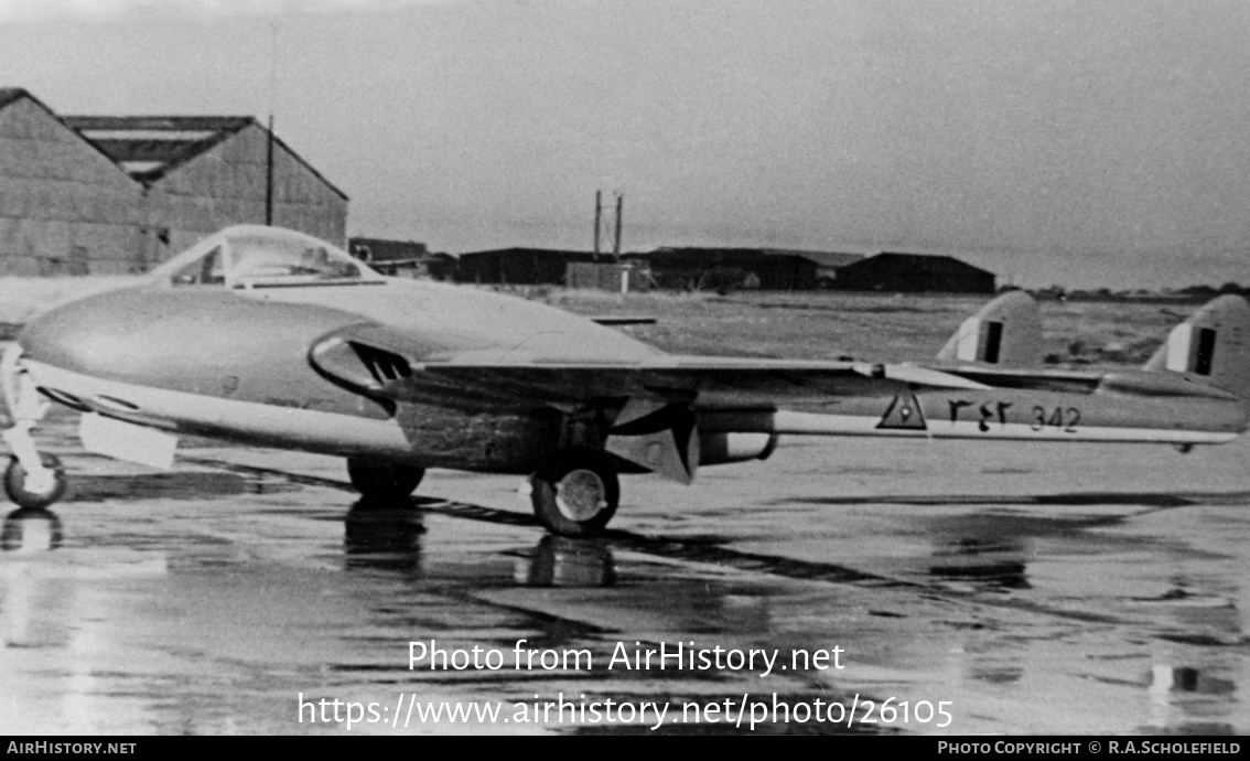 Aircraft Photo of 342 | De Havilland D.H. 100 Vampire FB52 | Iraq - Air Force | AirHistory.net #26105