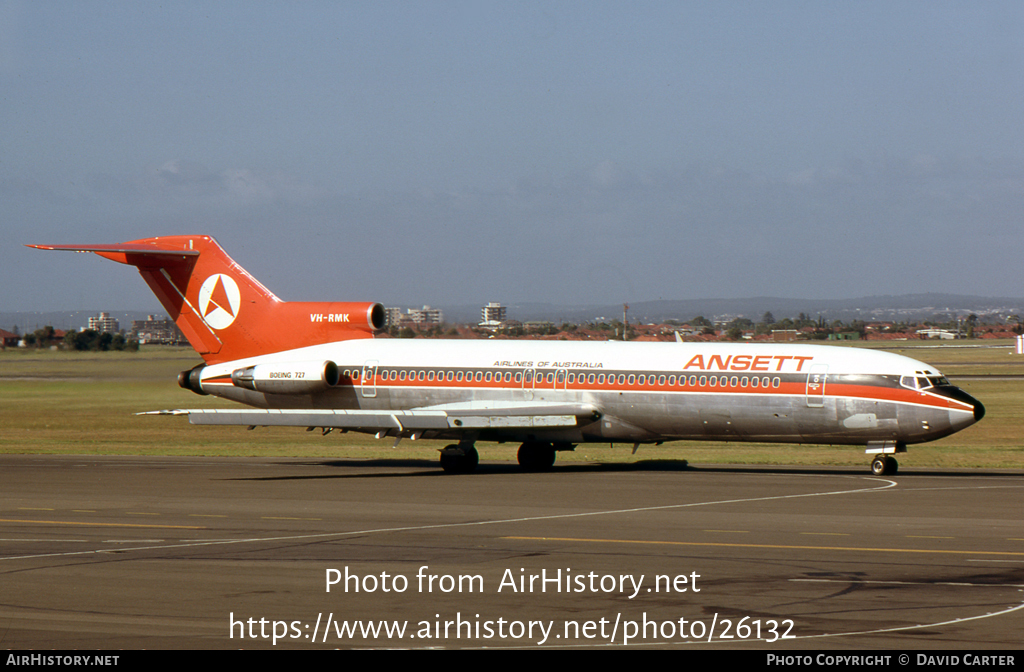 Aircraft Photo of VH-RMK | Boeing 727-277/Adv | Ansett Airlines of Australia | AirHistory.net #26132