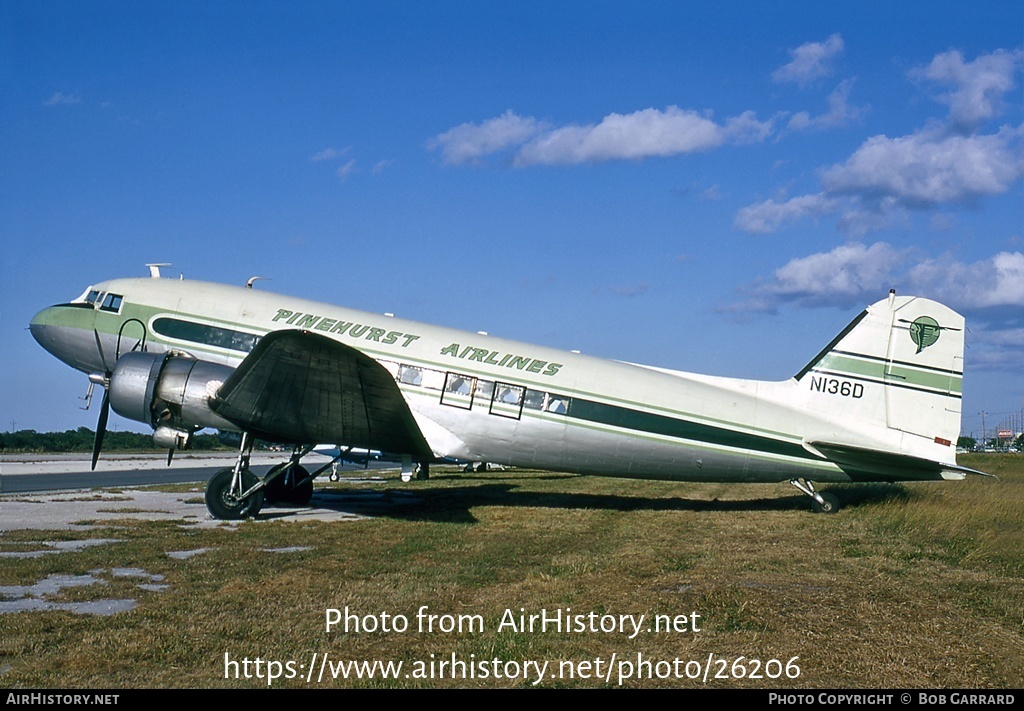 Aircraft Photo of N136D | Douglas DC-3(C) | Pinehurst Airlines | AirHistory.net #26206