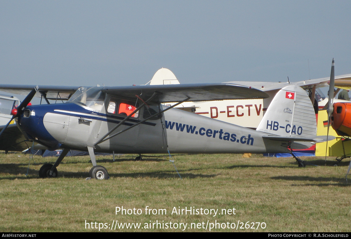 Aircraft Photo of HB-CAO | Cessna 170 | Certas | AirHistory.net #26270