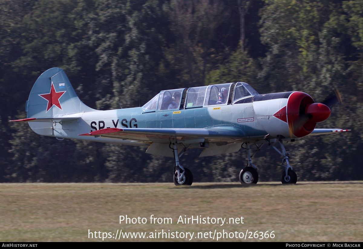 Aircraft Photo of SP-YSG | Yakovlev Yak-52 | Soviet Union - Air Force | AirHistory.net #26366