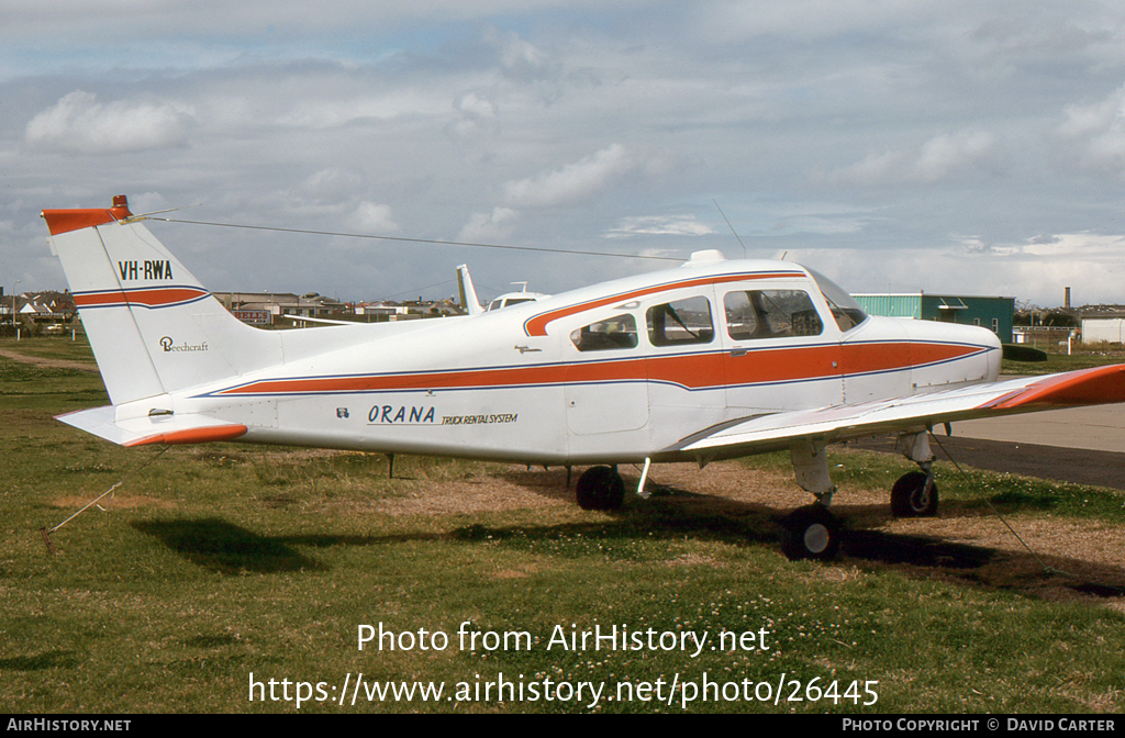 Aircraft Photo of VH-RWA | Beech A23A Musketeer Custom III | Orana Truck Rental Systems | AirHistory.net #26445